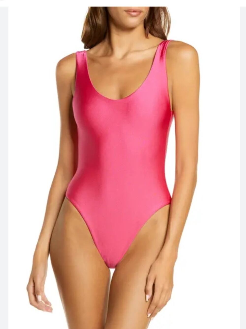 JADE Size Large Pink One-Piece Women's Swimsuit - Classic Scoop
